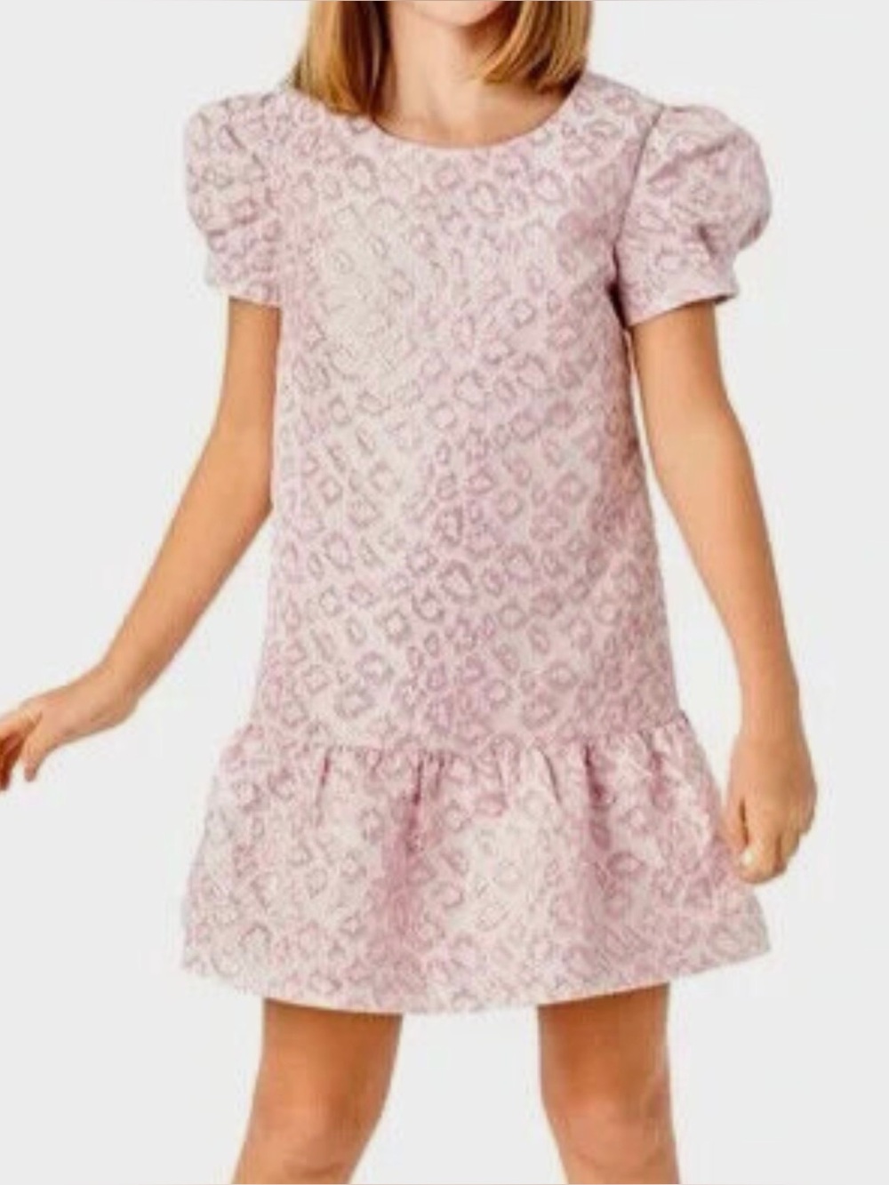 Lilly Pulitzer Girls Erina Dress Calla Lilly Pink Leopard Size 10